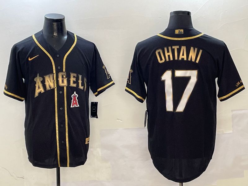 Men Houston Astros #17 Ohtani Black Gold Game 2025 Nike MLB Jersey style 1